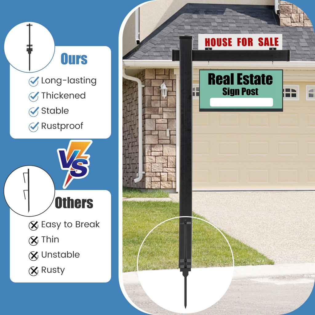 6 Feet Vinyl UPVC Real Estate Sign Post Realtor Yard Sign Post
